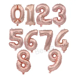 Фестивальные украшения воздушные шары 36 дюйм розового золота воздушный шар 0-9 алюминиевая фольга Дети Дети День рождения украшения воздушные шарики BH7459 TYJ