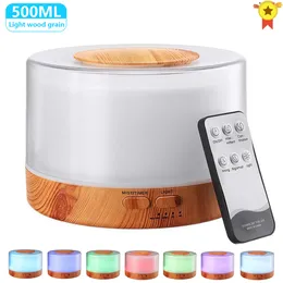 500ML Aromatherapy Diffuser Air Humidifier with LED Light Home Room Ultrasonic Cool Mist Aroma Essential Oil Diffuser