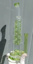 Vintage 14 inç yeşil cam bong büyük boy 60x3mm nargile boru fab tohum tohum boru ile müşteri logosu dhl ups cne koyabilir
