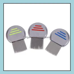 헤어 브러시 브러시 관리 스타일링 도구 제품 1pcs 고품질 터미네이터 Lice Comb Kids Rid Headlice Stainless Steel Metal Teeth Dhiph 제거