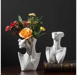Vaso in ceramica stile nordico Modello corpo donna Vaso moderno per body art Decorazione domestica Vaso da fiori creativo Decorazione soggiorno