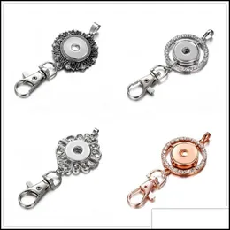 Ключевые кольца Noosa Snap Button Jewelry Bulchains Beautif Crystal 18 -миллиметровый держатель кольца для женщин для женщин.