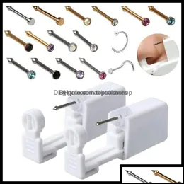 Piercing Kits Tattoos Body Art Health Beauty Beautydisposable Safe Sterile Pierce Unit For Gem Nose Studs Gun Piercer Tool Hine Kit D Dh18B