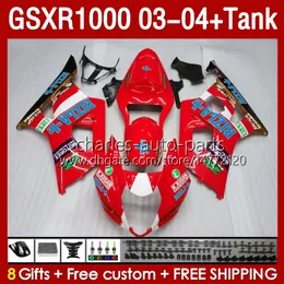 Fer￢ncias OEM para Suzuki GSXR-1000 K 3 GSXR 1000 CC K3 03 04 Bodys 147NO.151 GSX-R1000 1000CC GSXR1000 03-04 GSX R1000 2003 2004 Moldada de inje￧￣o Tanque de f￡brica