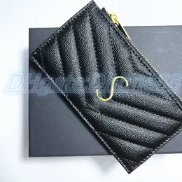 Top quality Designer mens womens caviar wallet 6 card holder slots key pouch Luxury cardholder envelope Wallets with box passport 255Q