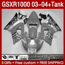 Suzuki GSXR-1000 K 3 GSXR 1000 CC K3 03 03 04 BODYS 147NO.153 GSX-R1000 1000CC GSXR1000 03-04 GSX R1000 2003 2004注入型フェアリングタンク光沢灰色