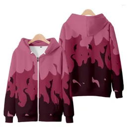 Men's Hoodies Men Hoodie Aphmau Merch Zipper Flame Purple And Red 3D Print Cool Coat Women/Men Streetwear Jackets Kawaii