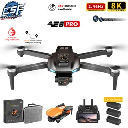 Intelligent Uav AE8 Pro Max Obstacle Avoidance Drone GPS Positioning Drone Brushless Motor Quadcopter 8K HD Aerial Pography RC Airplane Toy 220827