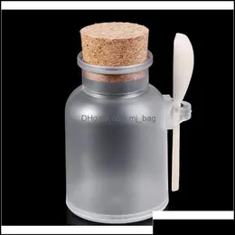 Storage Bottles Jars Scrub Bath Salt Abs Bottle Sealed Jar Wooden Spoon Soft Cork Stopper Frosted Seal Jllhhy Sinabag Drop Delivery 2 Dhlgs