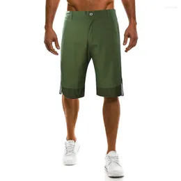 Men's Shorts COLDKER Summer Knee Length Short Male Solid Color Beach Men's Cloth Plus Size