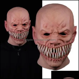 Party Masks Horror Stalker Clown Mask Cosplay Creepy Big Mouth Teeth Chompers Latex Halloween Scary Costume Propsparty D Homeindustry Dhdmz