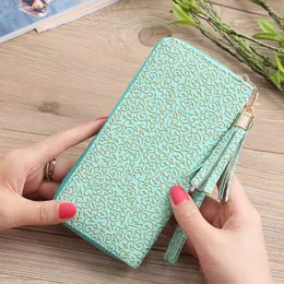 Portafogli Moda cerniera lunga Portafoglio da donna Luxury PU Leather Lychee Pattern Lady Clutch Nappa Ciondolo telefono per borsa Titolare della carta femminile