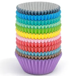 Cupcake 2 6 polegadas de 7cm de linha de arco -íris muffin xícaras sem cheiro de papel alimentar de grau de gravação papel 6 conjuntos de design orignal diferentes amsjw