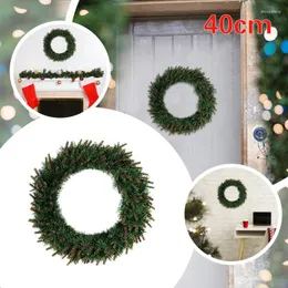 Dekorativer Blumen-Weihnachtskranz, 40 cm, Ornamente, Holztür, zum Aufhängen, Wanddekoration, Anhänger, Mini-Fenster