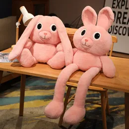 3 estilo Kawaii Pull Ears Rabbit Plush Toy 80 cm de 100 cm de comprimento Rabbit Monkey Backed Doll Bunny Dolls Apedase Creative for Kids Toys 53