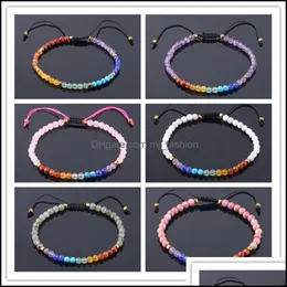 Beaded Strands 7 Chakra Bracelets For Women 4Mm Crystals And Healing Stones Beaded Bracelet Meditation Yoga Jewelry - Protection Ene Dhj2R
