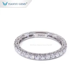 Bröllopsringar Tianyu Gems D VVS runda för kvinnor 10K14K18K Gold Vintage Jewelry Sparkling Diamond Ring Band 220826