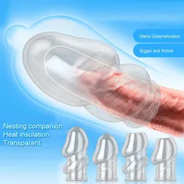 Cockrings dick cock ring för män återanvändbar silikon penis utvidgning glans hylsa manlig forhud fördröjning utlösning sexleksaker 210629296v