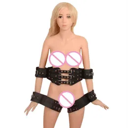 Nxy sm bondage muchos joy joy pu cuero muñeca muñeca brazo manguito de la mano de la cintura ataduras del juego del sexo juguetes sexuales hombres 1228228a