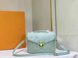 Çantalar tasarımcı kadın çanta açık yeşil pochettemetis mm 2way omuz el çantası tuval m40780 crossbodybag s-lock