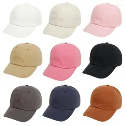 Caps de bola 1-5t Kids Baseball Hat Hat estilo casual Cor sólida cor ajustável Cotton Cotton Summer Outdoor Lowshade