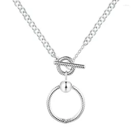 Catene 2022 Collana con ciondolo estetico Amici Collier Compleanno Catena lunga 100% vero argento S925 per le donne