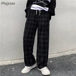 Herrbyxor spring casual pläd män brett ben vintage bf par rak corduroy pantalones streetwear harajuku mopping överdimensionerad s 3xl 220827