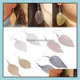 dangle chandelier leaf drop earrings for women brincos earring bohemia long big Hollow Wedding Jewelry Delivery 2021 Lulubaby dhptj