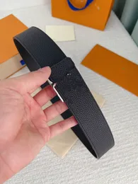 Partihandel Betls 2021 Herrkvinnor Designer Belt äkta kohud läder svart guldsilver spänne storlek 105-125 cm med orange låda gratis fartyg