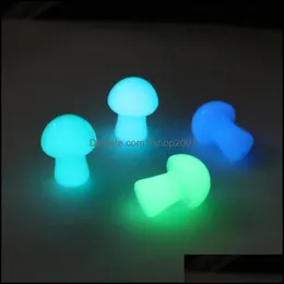 Stone 2Cm Mushroom Reiki Healing Chakra Luminous Ornament Crystal Tumbled Gemstone Home Decoration Jewelry Making Drop Delivery 2021 D Dhbok