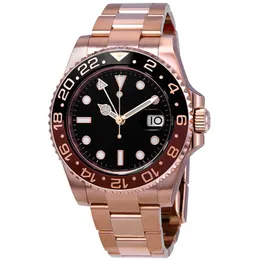 Markowe zegarki Marki Rolx 7 rodzajów Różowe złoto Czysta fabryka Luksusowe zegarki Ceramiczna ramka Mechaniczna Gmt Ii 40mm 904l Męski zegarek 126715 Cal Eta3186 Ruch Sapp HB-GZ
