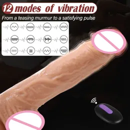 Beauty Items Realistischer Dildo-Vibrator für Frauen, G-Punkt-Vibrationsdildos mit Saugnapf, Fernbedienung, lebensechter riesiger Penis, sexy Spielzeug für Erwachsene