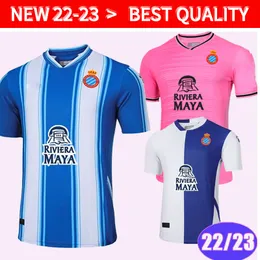 22 23 RCD Espanyol Herren Trikots Pedrosa Wu Lei Puado S. Darder R.D.T DiMata Home Away Old Football Shirts Uniformes de manga corta