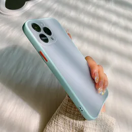 Matte Clear Phone Case Soft TPU ShockProof Cover dla iPhone'a 15 14 13 Mini 12 11 Pro X XS Max Plus Film obiektywu aparatu