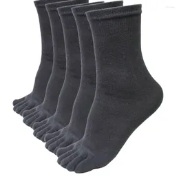 Herrstrumpor 5 par män contton lager andningsbara lager sport som kör fem finger tå elastisk kort soild sock calcetines hombre