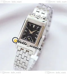 New 180 Degree Reverso Swiss Quartz Womens Watch Q2568101 Black Dial Stick Markers Stainless Steel Lday Watches High Quality 23mm HWJL HelloWatch E201c1