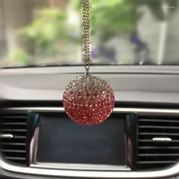 Interior Decorations Car Decoraction Pendant Crystal Ball Auto Rearview Mirror Hanging Ornaments Carro Products Bling Accessories Girl Gifts