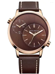 Orologi da polso Fashion Two Timer Watch Uomo Orologio da polso impermeabile di lusso Orologio al quarzo Dual Time Watches
