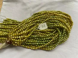 Chains Wholesale 15"4-5mm Flat Natural South Sea Olive Green Pearl Unfinished Necklace DIY Jewelry 40cm Single Long Strand For Women