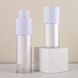 bottiglia di siero cosmetico airless da 30 ml a doppia parete da 50 ml cilindro acrilico da 15 ml bianco opaco