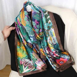 Sarongs 2022 Lüks Yeni Marka Tasarımcı İpek Eşarp Kadın Fuar Bandana Uzun Şallar Bahar Boyun Eşarpları Pashmina Lady Hicem T220827