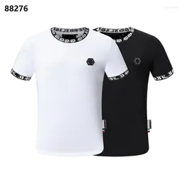 Men's T-Shirts 2022 Fashion PP SKULL T Shirt Men Short Sleeve Pullover Top Cotton O Neck Street Gothic Manchecoute