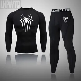 Mens Thermal Underwear Compression Sportswear Legging Tights Tshirt Super Hero Clothing Running 220826