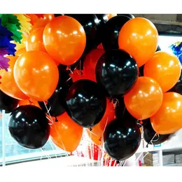 Other Event Party Supplies 30Pcs 10Inch Halloween Balloon Set Mix Orange And Black Decorative Balloon Halloween Home Outside Party Decoration Matte Balloon 220829