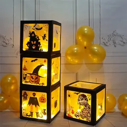 Outros suprimentos para festas de eventos Halloween decoração caixas de balão adesivos horror jackolantern witch castelo estampar caixas de balões felizes festas halloween balões 220829