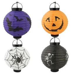 لحفلات الحفلات الأخرى لوازم الهالوين ديكور LED LED Pumpkin Spider Hanging Gift Gift Portable Paper Lampion Hanging Ball Party Decoration 220829