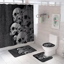 3D-принт с черепами для душа водонепроницаемые полиэфирные шторы для ванной комнаты антискет