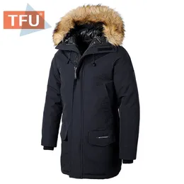 Mens Down Parkas Homens Inverno Casual Clássico Longo Gola De Pele Grosso Parkas Jaqueta Casaco Homens Outwear Bolsos Com Capuz Jaquetas Impermeáveis ​​Parca Homens 220829