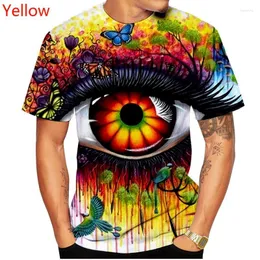 T-shirt da uomo T-shirt da uomo Causale Manica corta Pittura per gli occhi Stampa 3D T-shirt grafica O-Collo Taglie forti Magliette Top Moda Carina Camicetta divertente