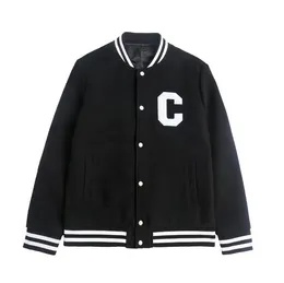 Ny modebasebolljacka män kvinnor blå hiphop streetwear lapptäcke varsity jackor lösa bombplan college rockar unisex